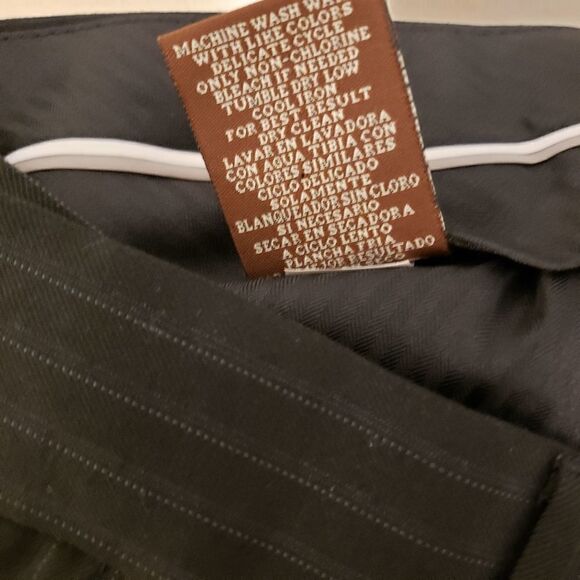 "Perry Ellis" Men's dress pants Size : 34/30 black/,gray pin stripes NWT - Picture 8 of 9